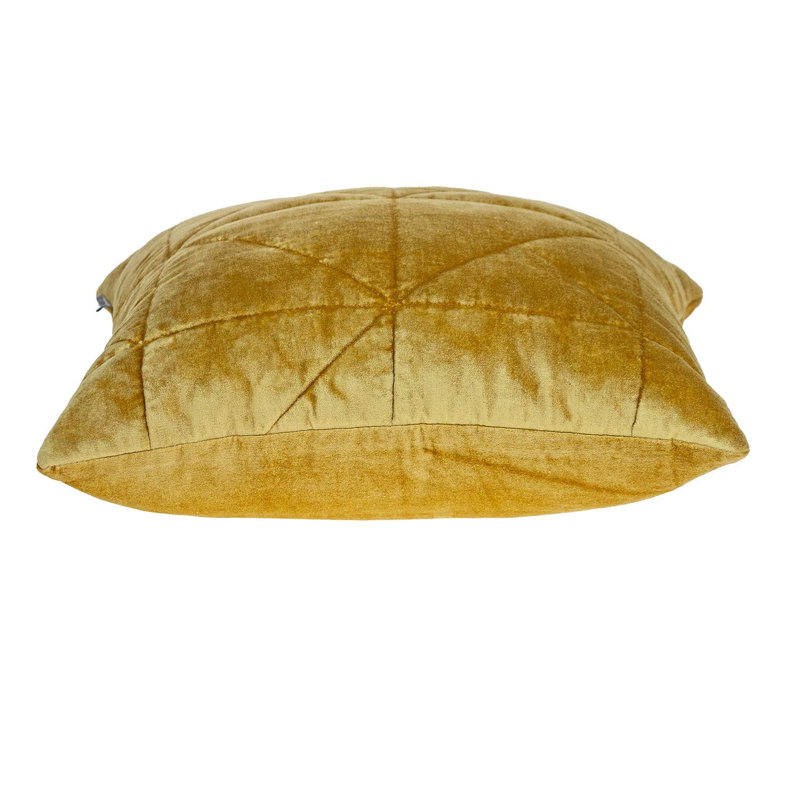 Insert de coussin réversible Ajiana, Velours jaune à gros points géométriques jaunes