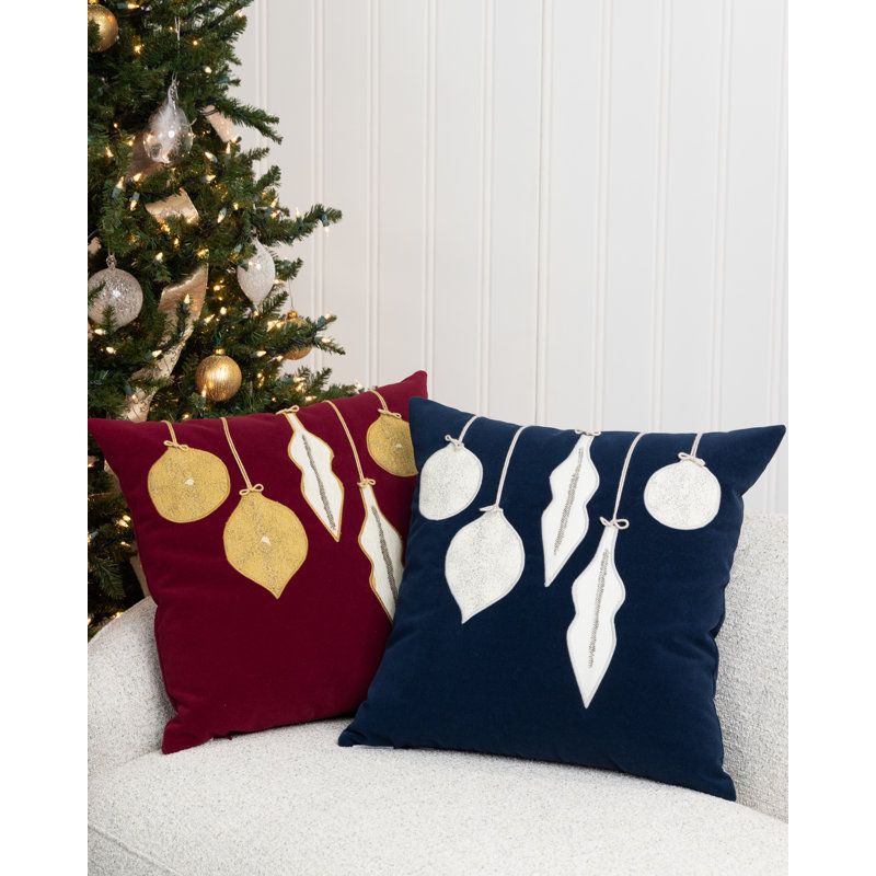 Holiday Square Indoor/Outdoor Pillow Cover & Insert, Ruby