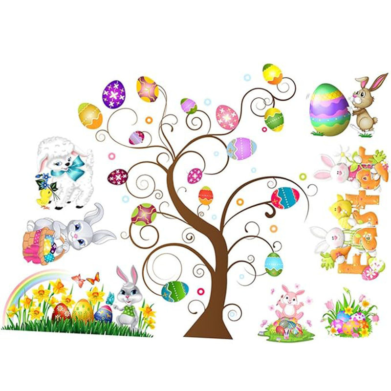 Wallpaper PVC  Easter Window Decorations Easter Window Clings Easter Wall Decals Window Decals Easter Wall Clings