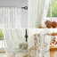 Paire de rideaux transparents crème à volants et dentelle 59 x 84 po 2 panneaux