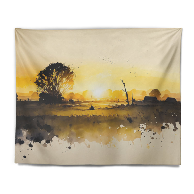 Tapisserie murale Country House Pendant Golden Hour III - Lake House, H 50 po x l 60 po