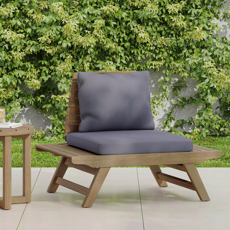 Fauteuil de patio, Gray Cushion/Brown Frame