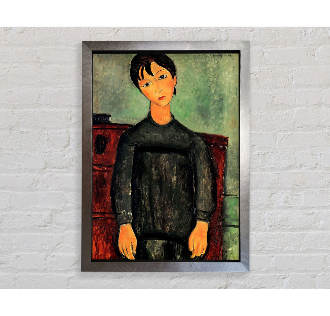 Modigliani Girl With A Black Robe - Einzelner Bilderrahmen Kunstdrucke