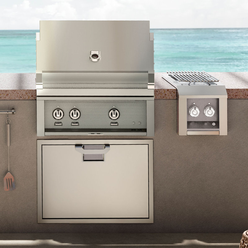 30" Buitl-In Grill, 2 Trellis Burners, Rotisserie, Natural Gas