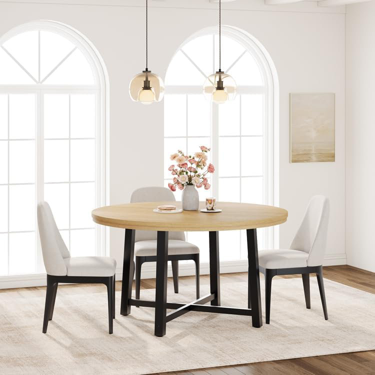 Round Dining Table, Beige