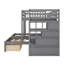 Lit superposé double au-dessus de simple et double en bois, avec rangement intégré et rails de protection-1594378462