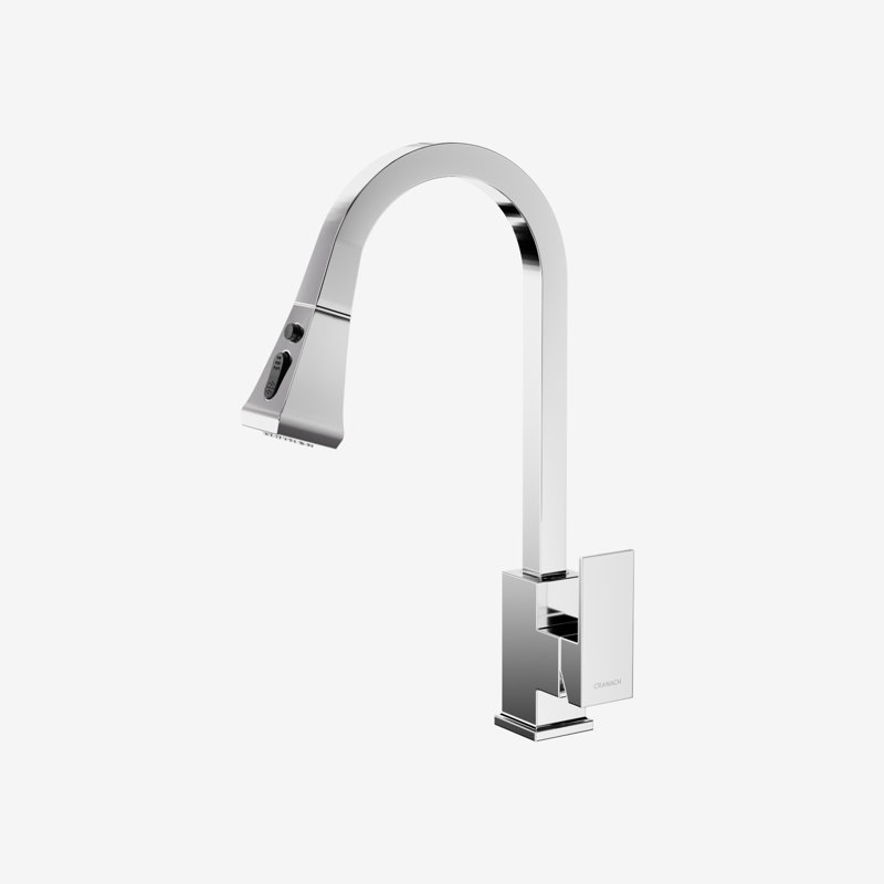 Robinet d'évier de cuisine à poignée simple à double jet avec fonction de pause 1,6 gallon par minute, Chrome