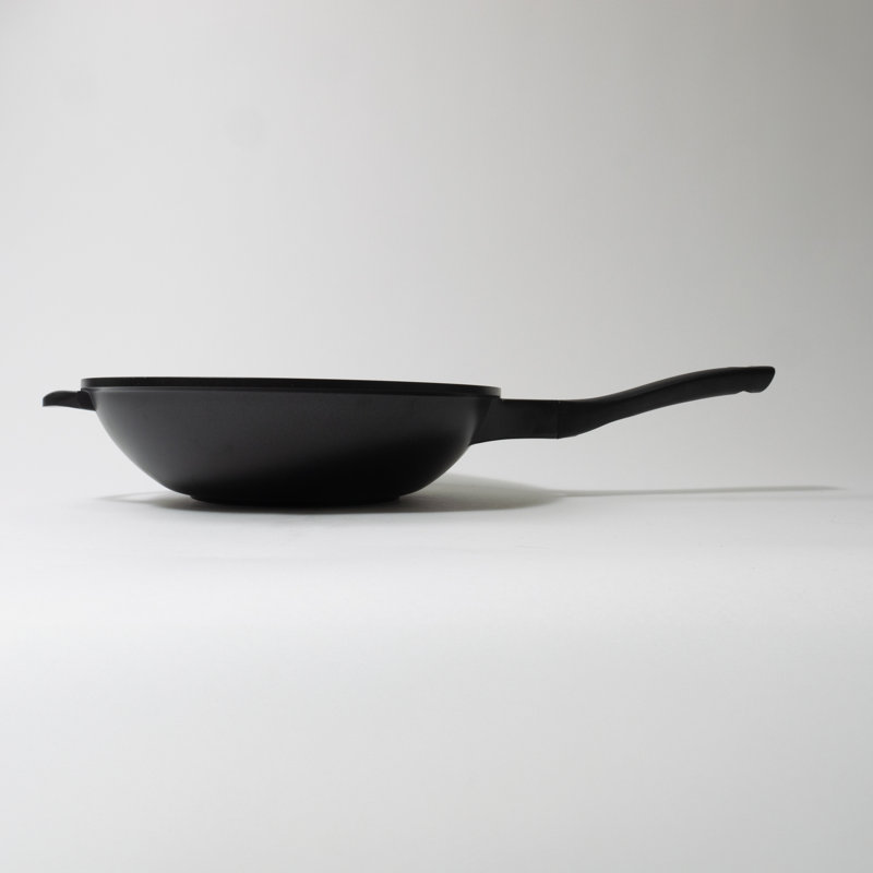 Alva Energy 12" Black Nonstick Cast Aluminum Wok Pan