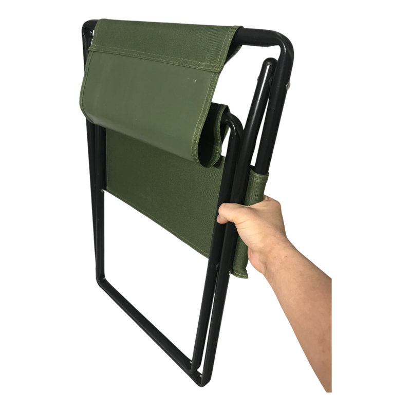 Chaise de camping pliante robuste en acier sans évier Chione, Vert