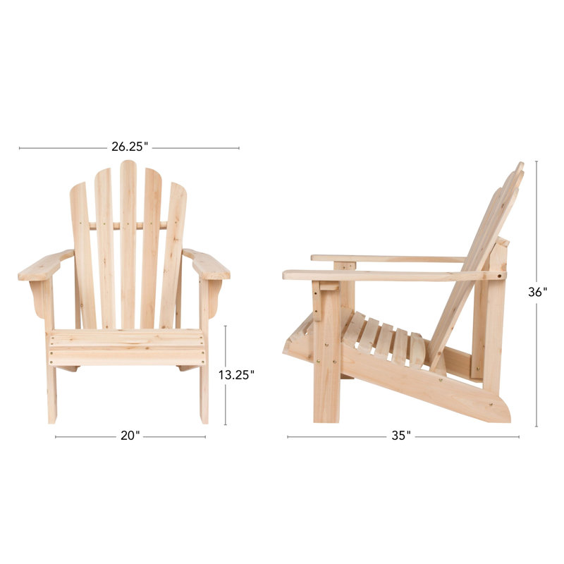 Chaise Adirondack en bois massif Bremment, Naturel