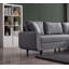 Élégant canapé d'angle, tissu gris, 90,6 po x 28,3 po x 49,2 po | Revêtement 100% lin, métal durable et structure en carton (0,8 mm) | Siège confortable avec siège d'une hauteur de 19,7 po, parfait pour les salons et les salons modernes-6032147
