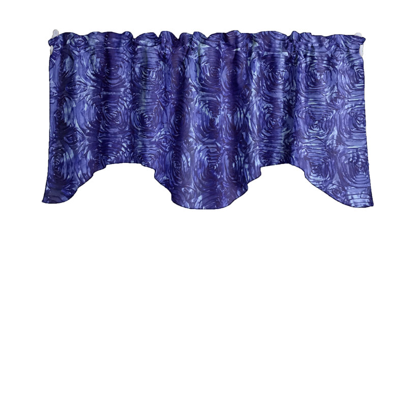 Cantonnière florale festonnée l 58 po, Bleu royal