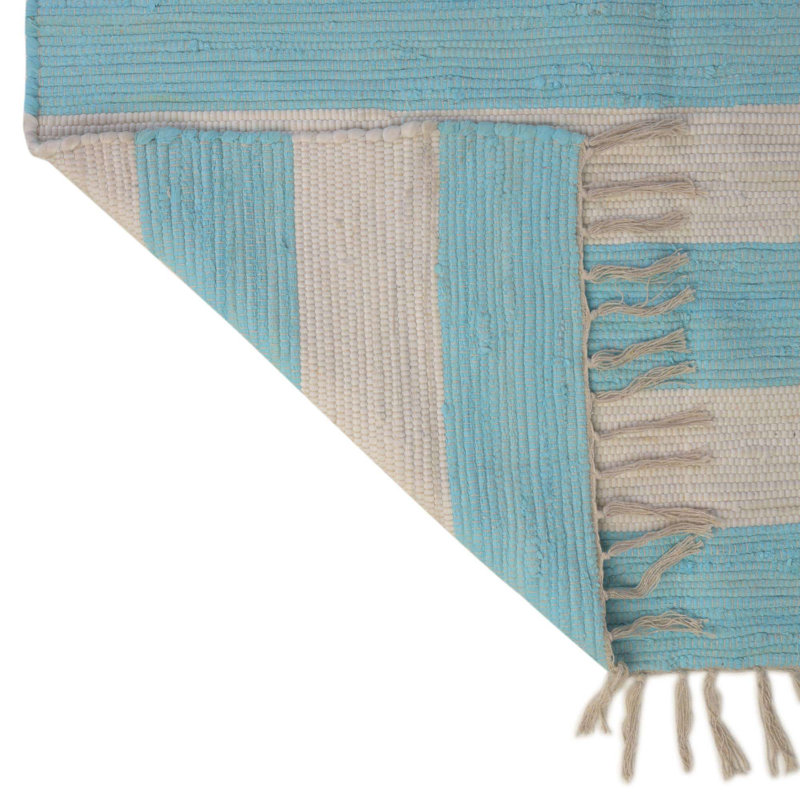 Abitha Cotton Striped Indoor Rug, Rectangle 9' x 12'