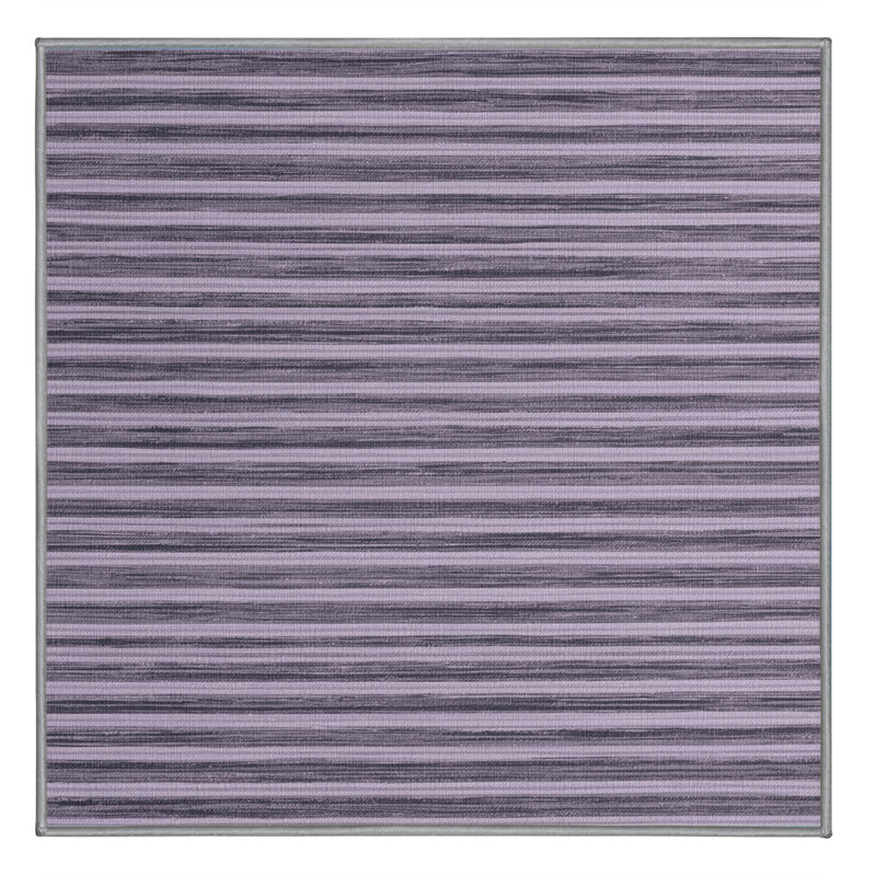Tapis mauve à rayures horizontales lavable à la machine, Carré 5 pi