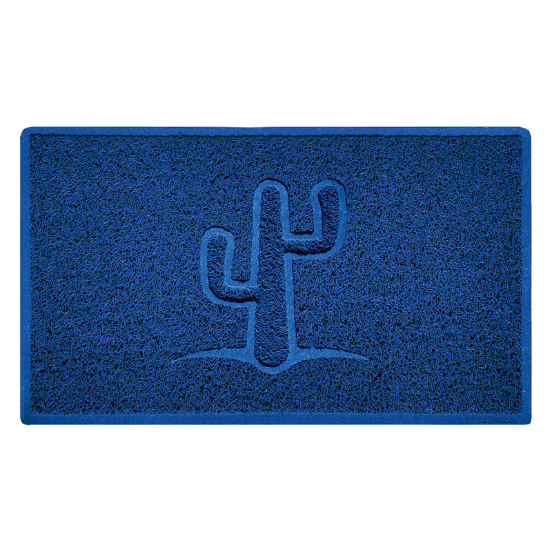Non-Slip No Pattern Doormat, Blue, 45cm W x 75cm L