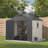 8 Ft. W X 8 Ft. D Plastic Storage Shed With Floor, Resin Shed With Reinforced Steel Structure, Beige