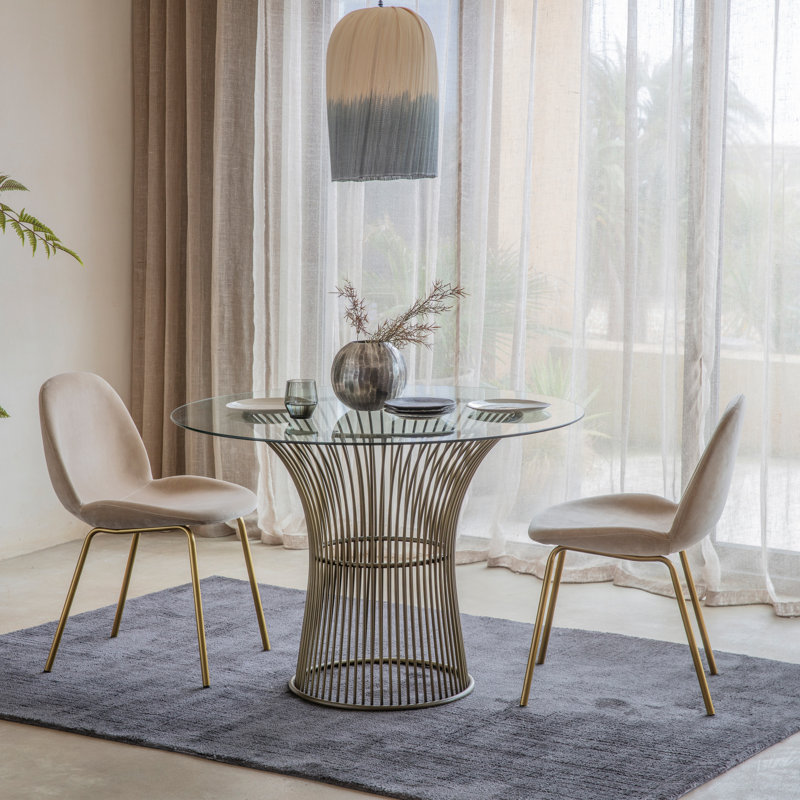 Layne Upholstered Dining Chair - (2 Pack), Gold, Ivory
