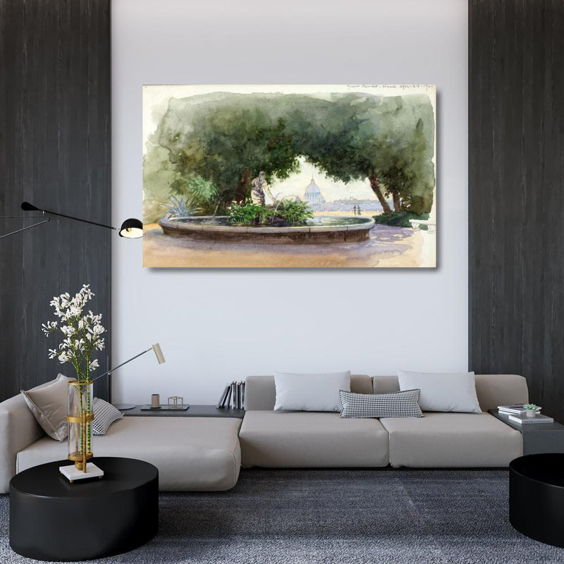 «From Pincio, Rome» par George Elbert Burr - Art mural sur toile tendue avec châssis, H 33 po x l 48 po