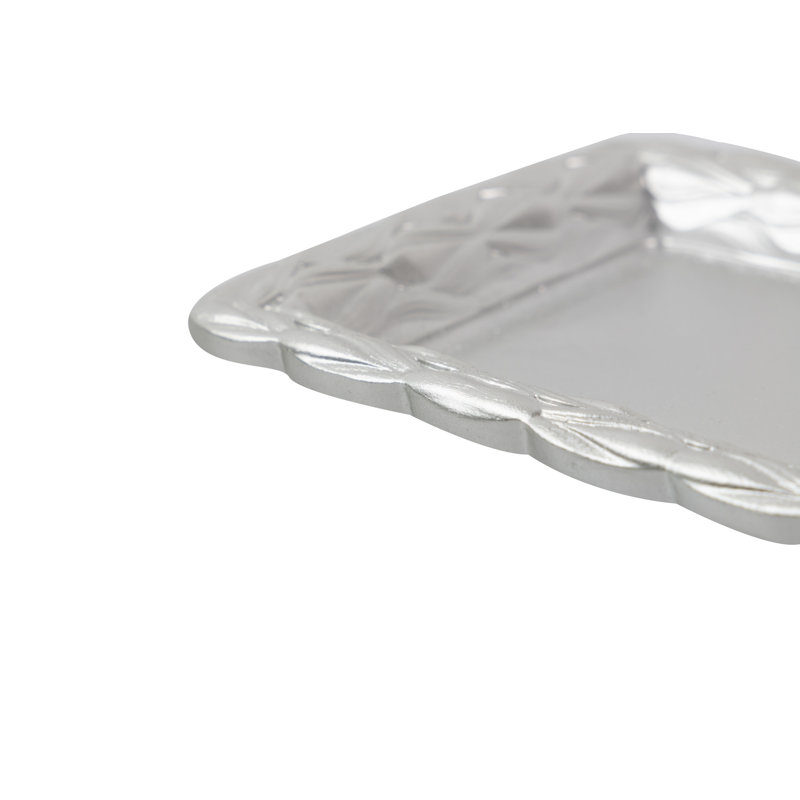 Weisser Resin Decorative Tray, Silver