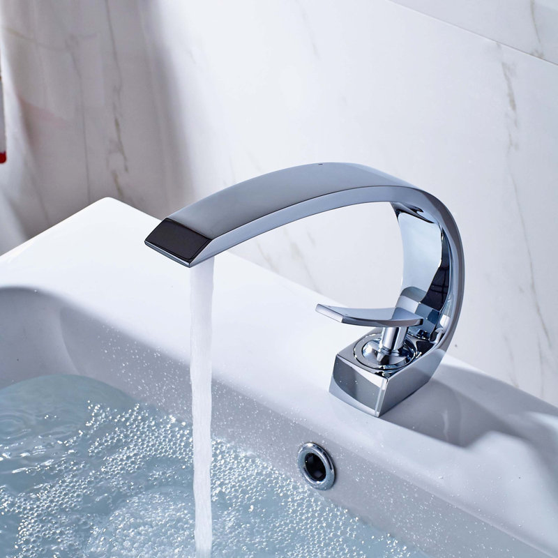 Robinet de meuble-lavabo moderne monotrou à poignée simple