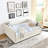 Daybed With Trundle, Drawer Storage Option, Queen Size, Upholstered, Beige Boucle, Stylish Stripe, Comfortable Seating Experience, Easy Installation Manual Solution, Vertical Padding, Steps
