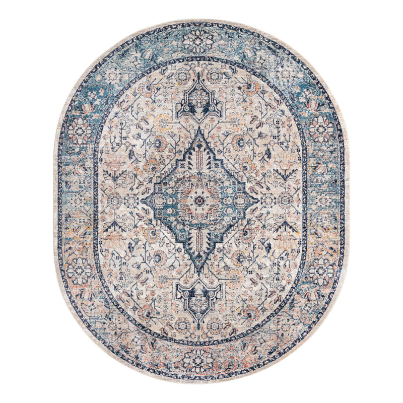 Tapis oriental bleu / rouge / beige Gause, Ovale 3 pi 11 po x 5 pi 11 po, null