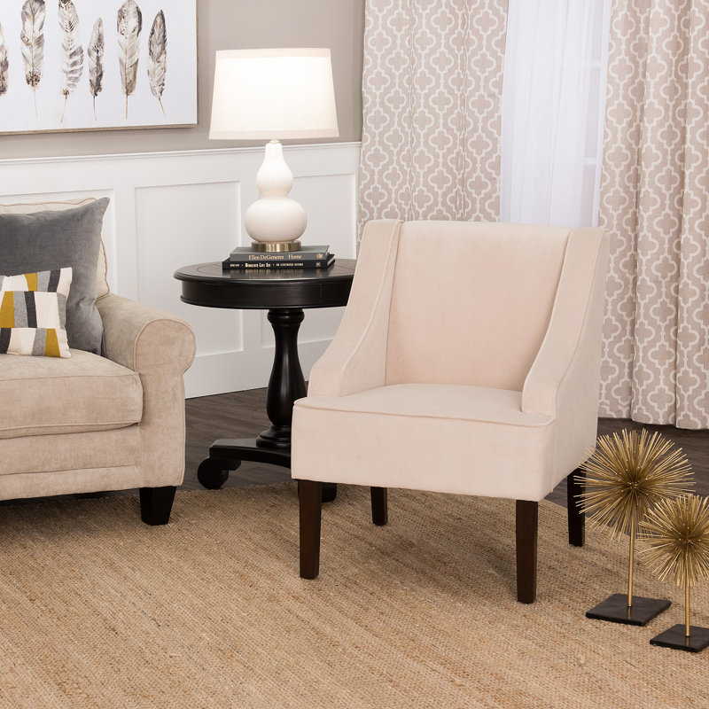 Daryann Swoop Arm Accent Chair, Cream Velvet