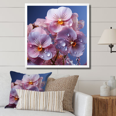 Pensées transparentes magiques roses sur toile