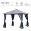 Milanna 3 x 3(m) Hardtop Gazebo Canopy with Polycarbonate Roof - Grey
