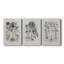 Toile tendue sur mesure avec motif floral rétro CCXVX - 3 pièces-1526367110