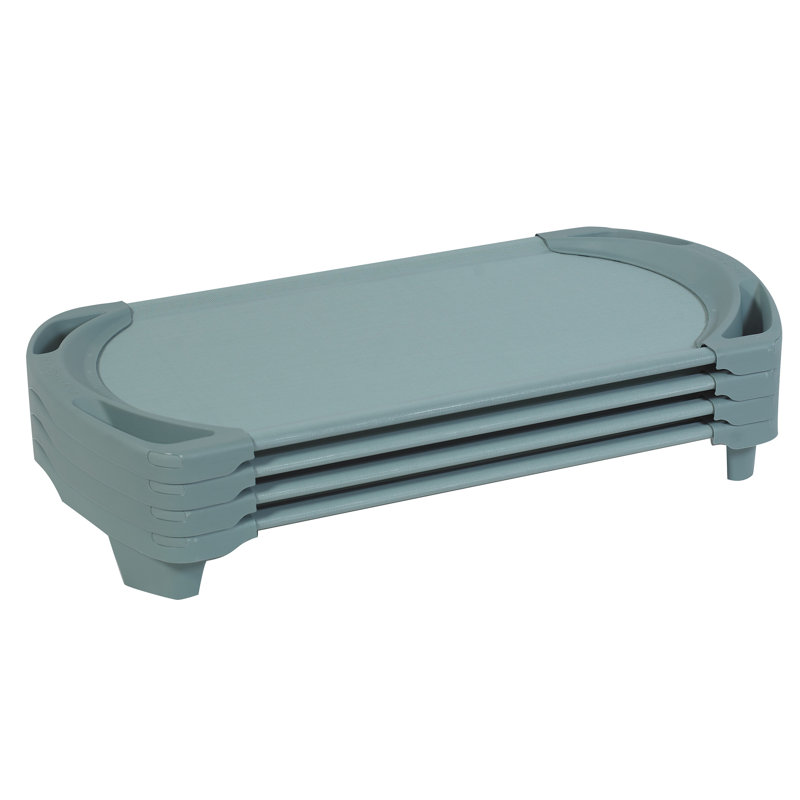 Lit de jour pour enfants, espace de rangement empilable pour tout-petit pour enfants d'âge préscolaire et classe Angeles, ensemble de 4, vert sarcelle Angeles