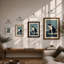 Breaching Orca Japandi - Framed Print-845707616-845707643