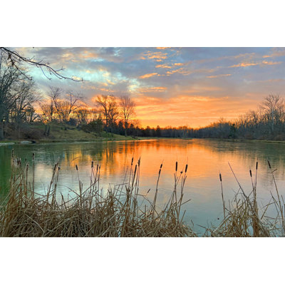 Lake Sunrise, Indiana par - Photographie de toile tendue