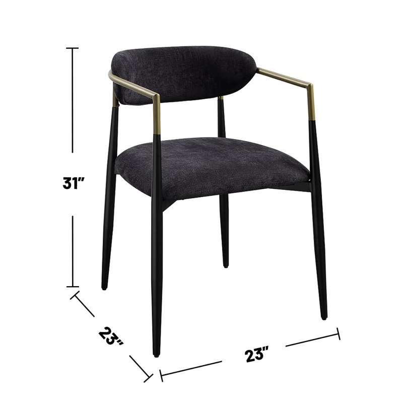 Ensemble de 2 chaises d'appoint en bois avec siège et dossier rembourrés en noir