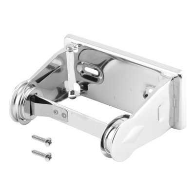 Prime-Line Single Roll Paper Holder, 6 in. Wide, Steel Construction, Chrome Plated (Single Pack)