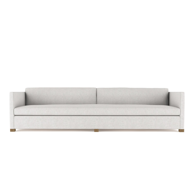 Canapé Madison, Velours moelleux trainée argentée, H 33 po x l 120 po x P 41 po, Patiné
