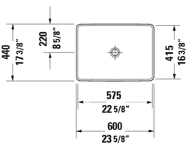 D-Neo Undermount Sink White High Gloss 23.63"