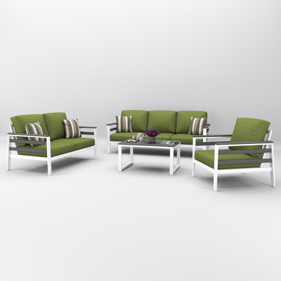 Townsend 4 Person Seating Group With Sunbrella Cushions by Birch Lane