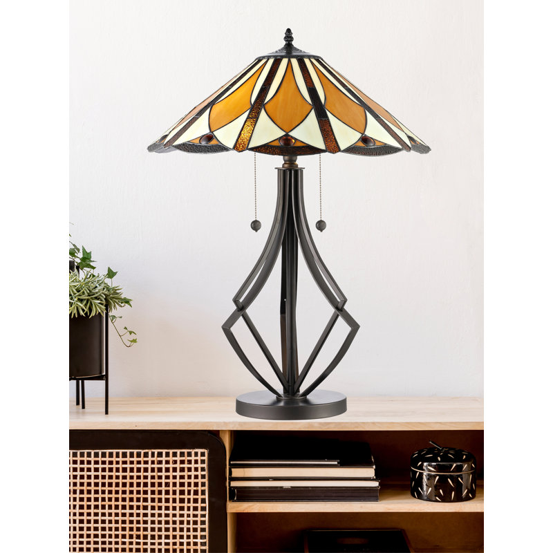 Lampe de table brun antique 28 po