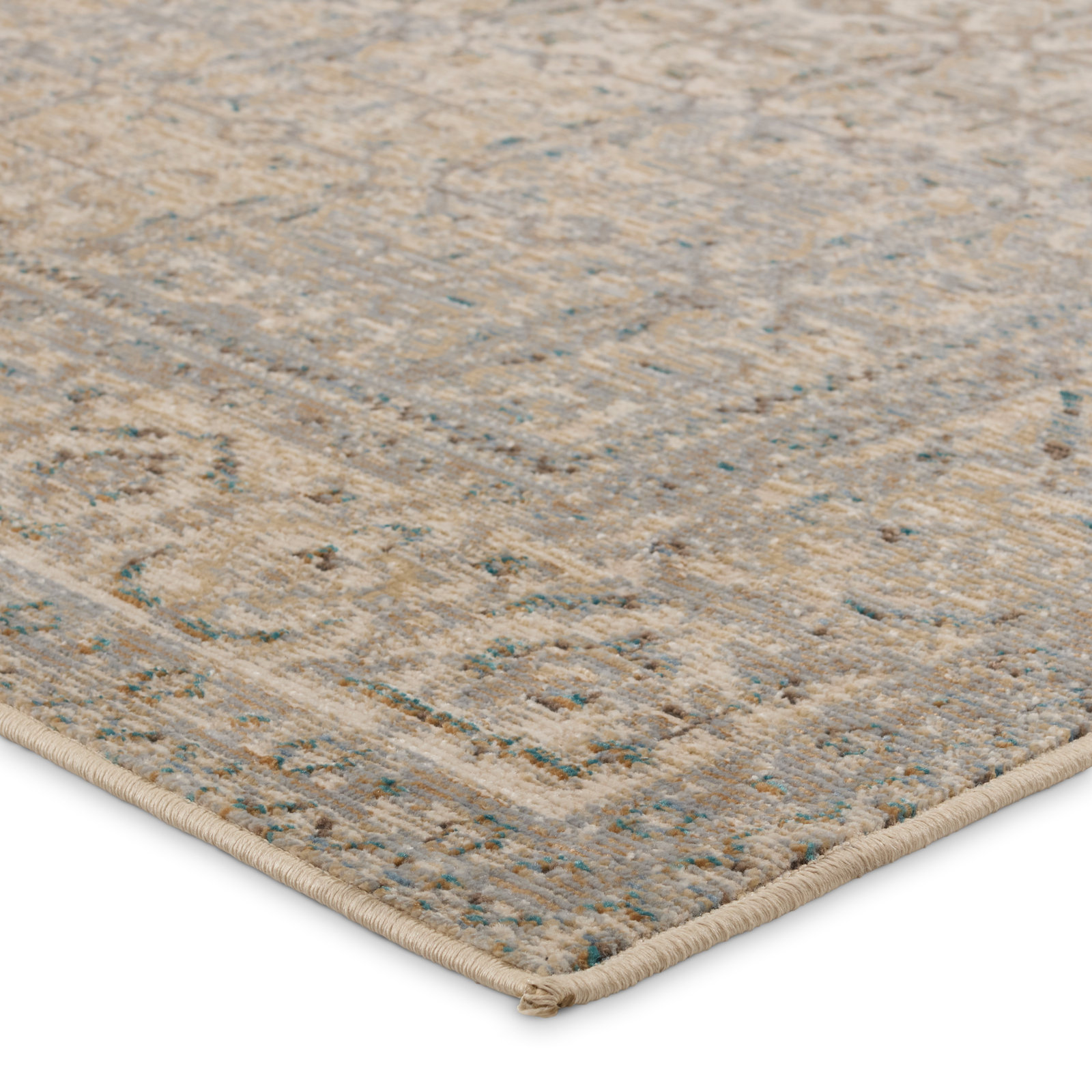 Devoris Gray/Brown Indoor/Outdoor Rug, Rectangle 4' x 5'7"