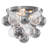 14" 3-Light Chrome Flush Mount Ceiling Light with 17 Glass Balls | Clear & Smoky Gray Twisted Glass | E12 Candelabra Base | Modern Bubble Chandelier-23833549-23833548
