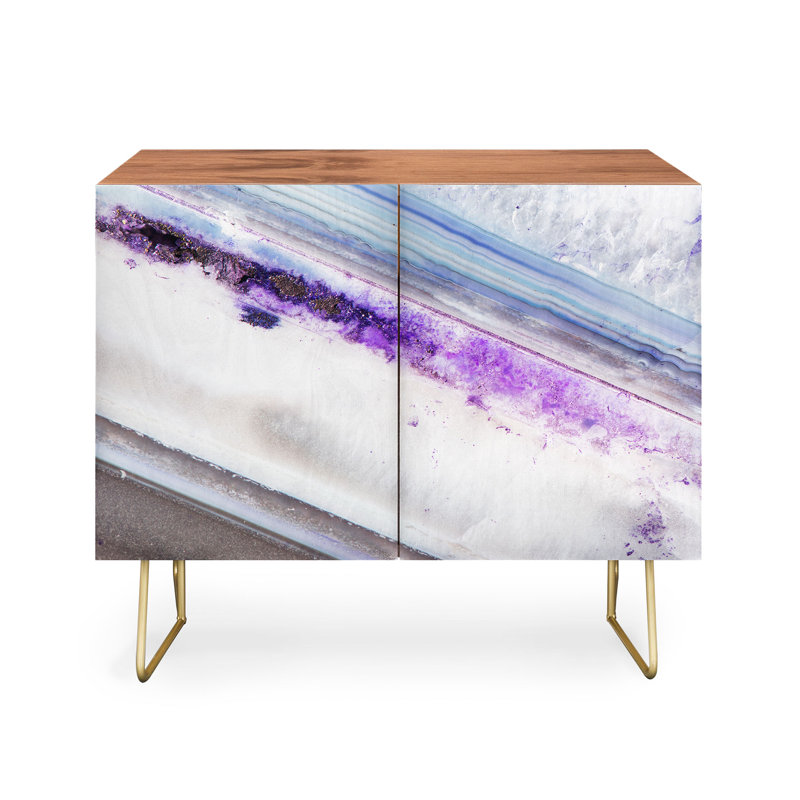 Crédence 2 portes Bree Madden Crush, Bleu / mauve / brun foncé