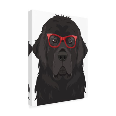 Newfoundland Wearing Hipster Glasses Modern & Contemporary