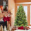 Arbre de Noël 8 pi avec 1847 pointes et 600 lumières à DEL blanc chaud - branches mixtes en PVC + PE, structure à charnières, support en métal pour un soutien solide-1997367902-1997367889
