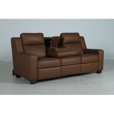 Triple Power Leather Zero Wall Zero Gravity Reclining Sofa with USB and USB-C Ports