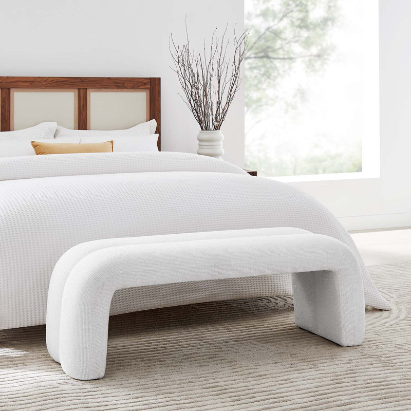 Banc d'appoint en chenille 50,5 po Modway Dax, Givré
