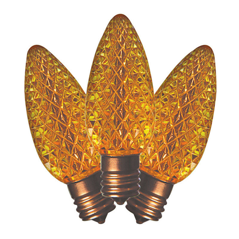 Ampoule de noël à facettes c9, Jaune