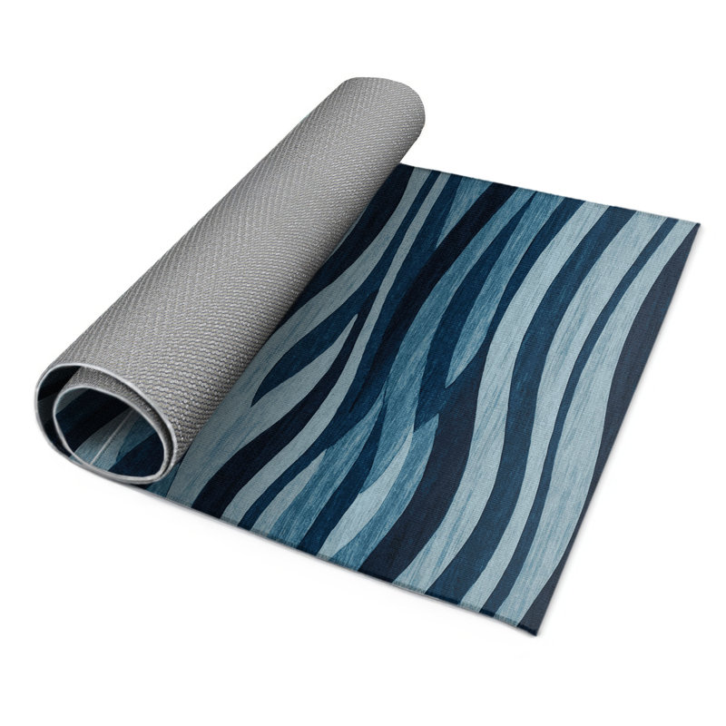 Tapis intérieur et extérieur bleu Nature, Rectangle 5 pi x 7 pi