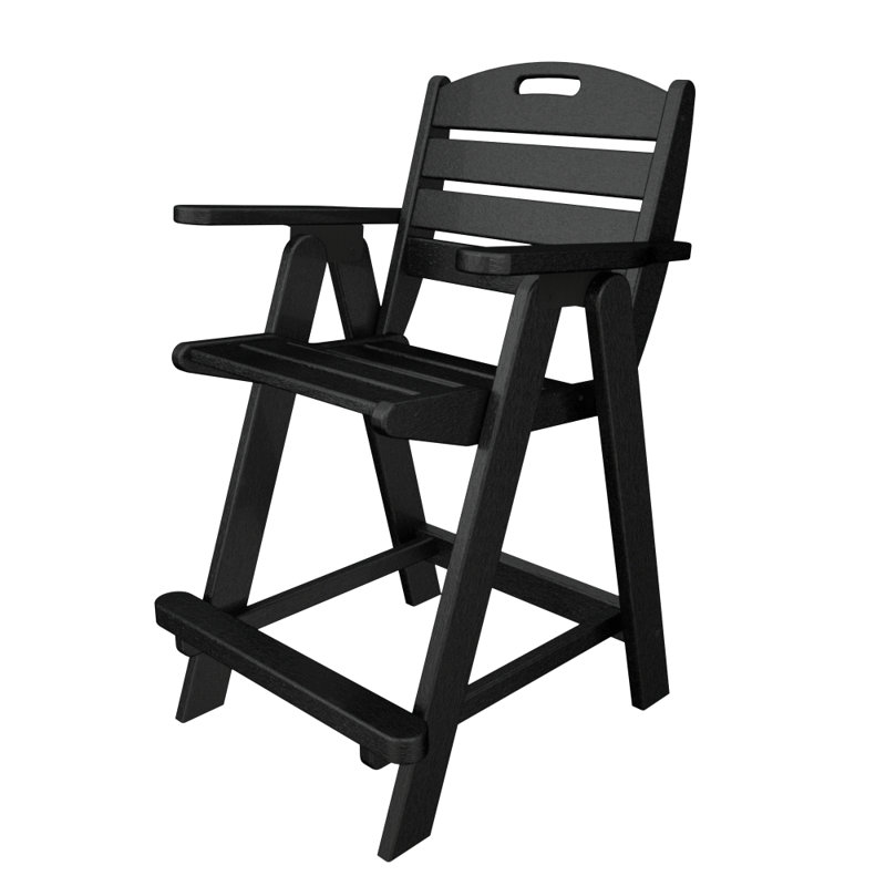 Chaise de comptoir POLYWOOD Nautical, Noir