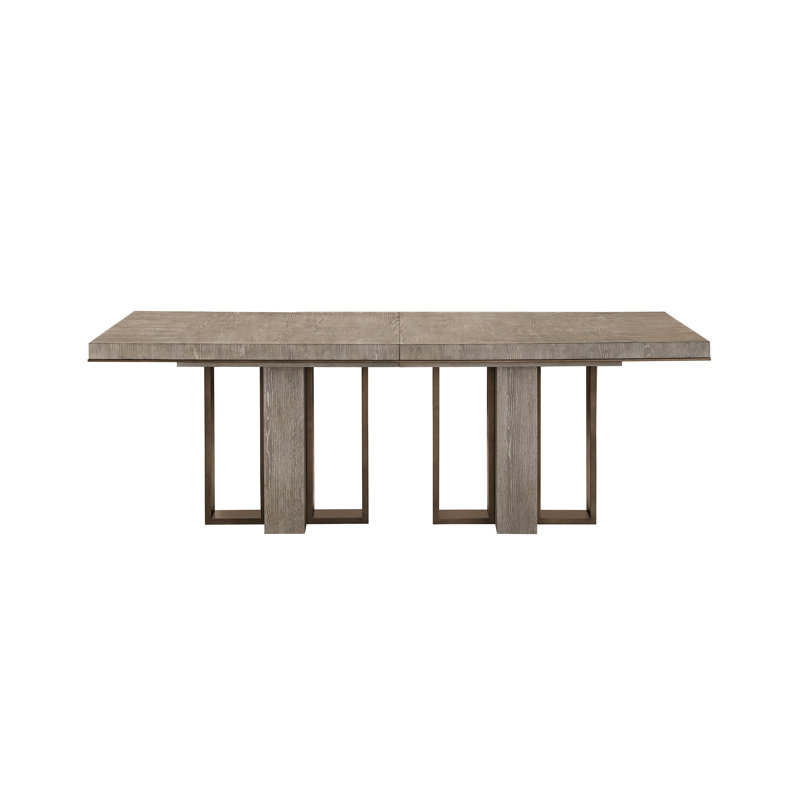 Weathered Oak Extendable Rectangular Dining Table